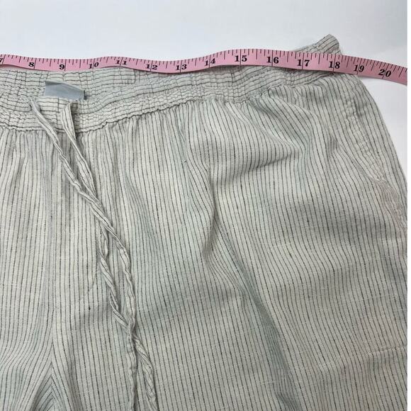 Merona Women XXL Linen Blend Wide Leg Drawstring Thin Blue/White Striped Pants - Picture 9 of 10